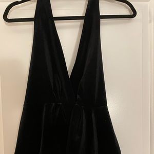 Velvet low cut halter top